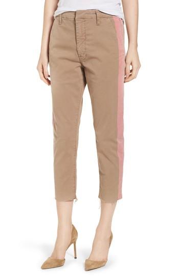 Women's Mother The Shaker Prep High Waist Crop Chinos - Beige