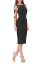 Women's Js Collections Illusion Sleeve Sheath Dress - Black