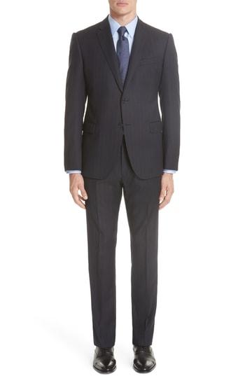 Men's Emporio Armani M-line Trim Fit Stripe Wool Sport Coat