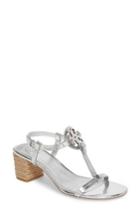 Women's Tory Burch Miller Logo T-strap Sandal M - Grey