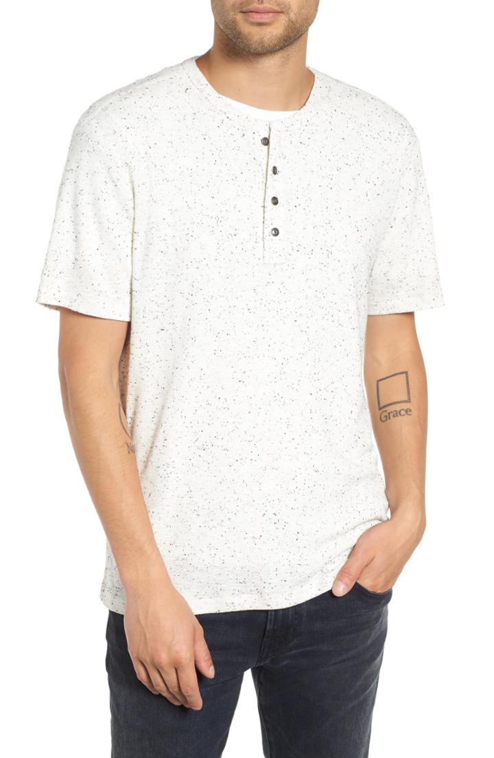 Men's Treasure & Bond Nep Henley Shirt, Size - Ivory