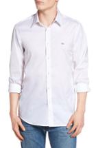 Men's Lacoste Slim Fit Stretch Poplin Woven Shirt Eu - White