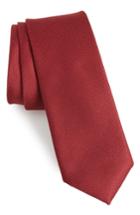 Men's Calibrate Clara Solid Silk Skinny Tie, Size - Red