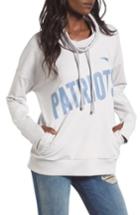 Women's '47 New England Patriots Funnel Neck Pullover - Grey