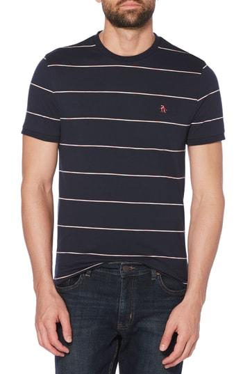 Men's Original Penguin Space Dye Stripe T-shirt - Blue