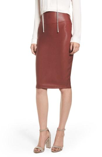 Women's Spanx Faux Leather Pencil Skirt - Burgundy
