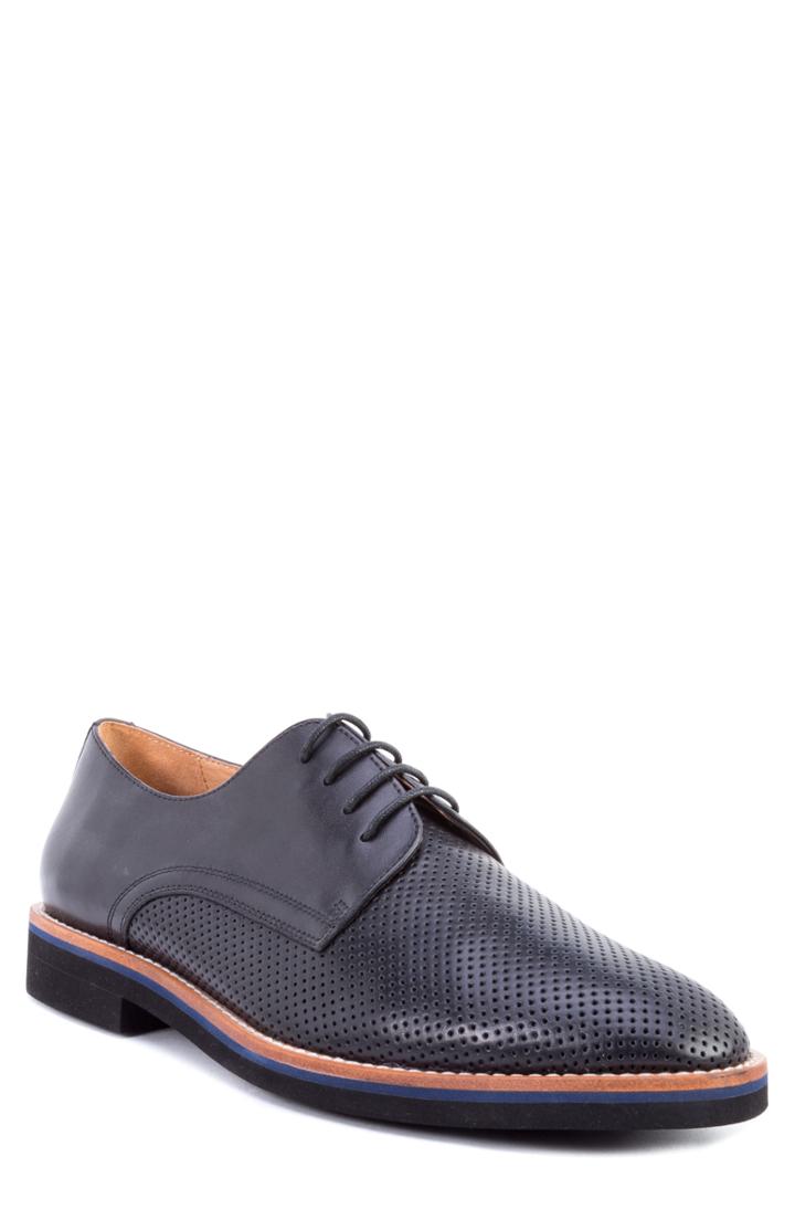 Men's Zanzara Hartung Perforated Plain Toe Derby .5 M - Black