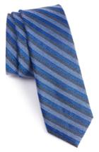 Men's Calibrate Como Stripe Silk Blend Skinny Tie, Size - Blue