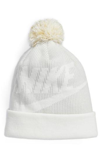 Women's Nike Sportswear Beanie With Removable Pom - White