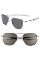 Men's Randolph Engineering 55mm Polarized Aviator Sunglasses - Bright Chrome/ Grey