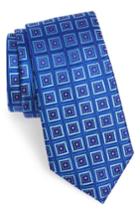 Men's Nordstrom Men's Shop Sublime Squares Geometric Silk Tie, Size - Blue
