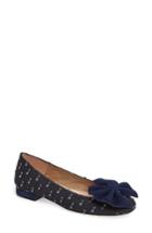 Women's French Sole Wiggle Bow Flat M - Blue