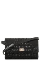 Brahmin Kennedy Croc Embossed Leather Crossbody Bag - Black