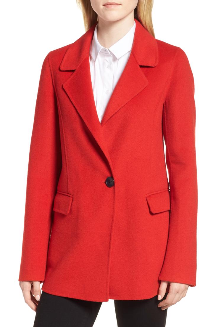 Women's Badgley Mischka Double Face Wool Blend Blazer - Red