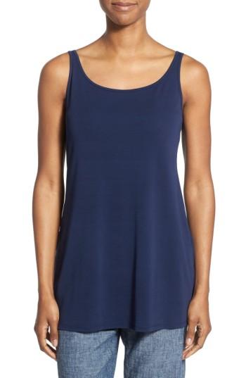 Women's Eileen Fisher Silk Jersey Scoop Neck Long Tank