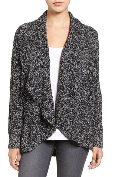 Women's Chaus Cable Stitch Drape Front Cardigan