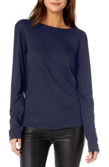 Women's Michael Stars Reversible Cotton Slub Top, Size - Blue