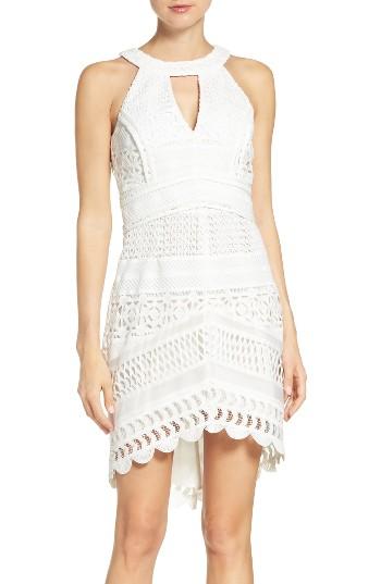 Women's Adelyn Rae Mixed Media Sheath Dress - White