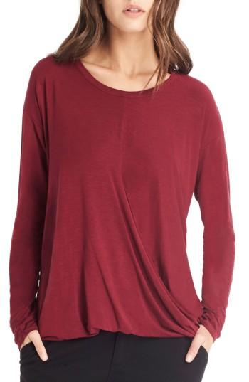 Women's Michael Stars Faux Wrap Top, Size - Red