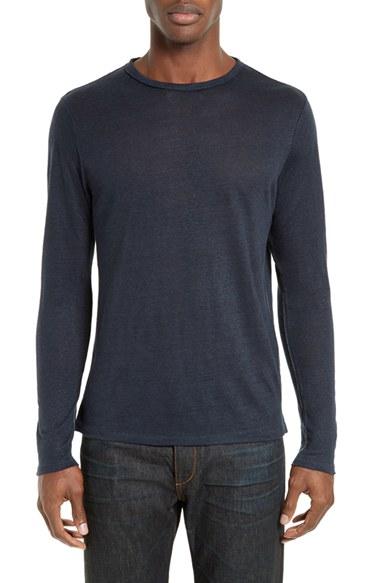Men's Rag & Bone Owen Slub Linen T-shirt, Size - Blue