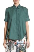 Women's Adam Lippes Cotton Poplin Trapeze Shirt - Green