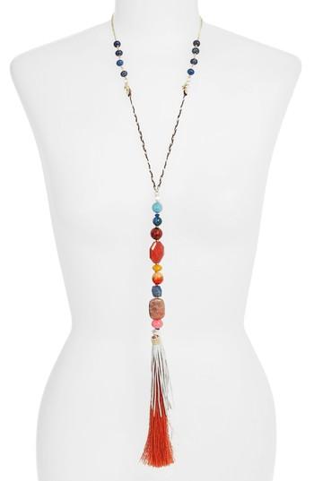 Women's Nakamol Design Stone & Tassel Y-necklace