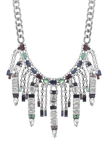 Women's Steve Madden Baguette Stone Casted Fringe Necklace