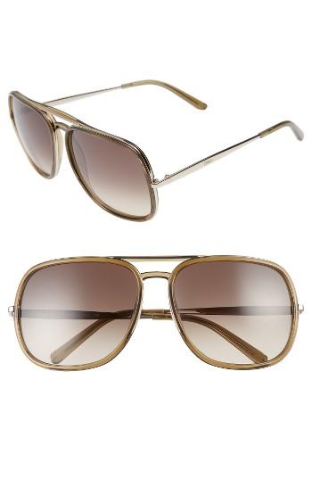 Women's Chloe 60mm Gradient Lens Navigator Sunglasses - Khaki