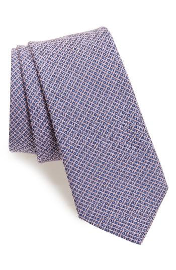Men's Nordstrom Men's Shop Geometric Silk Blend Tie, Size - Pink