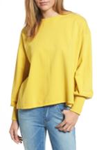 Women's Caslon Lace-up Back Sweatshirt - Yellow