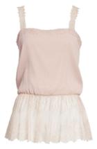 Women's St. John Collection Crinkle Silk Georgette Camisole, Size - Pink