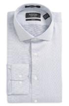 Men's Nordstrom Men's Shop Trim Fit Dot Dress Shirt .5 32/33 - Blue