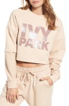 Women's Ivy Park Washed Jersey Cropped Logo Sweatshirt, Size - Pink