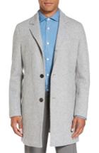 Men's Eleventy Herringbone Wool Blend Overcoat R Eu - Grey