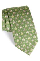 Men's Salvatore Ferragamo Elephant & Horse Silk Tie, Size - Green