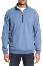 Men's Travis Mathew 'strange Love' Trim Fit Wrinkle Resistant Quarter Zip Jacket - Blue