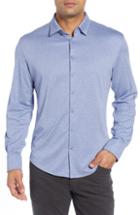 Men's Stone Rose Trim Fit Tech Knit Sport Shirt, Size - Blue