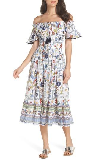 Women's Tory Burch Meadow Folly Off The Shoulder Cover-up Dress - Ivory
