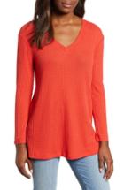 Women's Everleigh V-neck Waffle Tee - Red