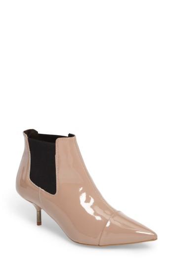 Women's Topshop Monica Kitten Heel Bootie .5us / 36eu - Beige