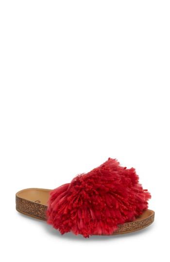 Women's Ugg Cindy Yarn Pom Sandal M - Red