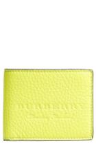 Men's Burberry Leather Bifold Wallet - Yellow