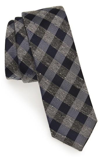 Men's The Tie Bar Gingham Silk Tie, Size - Blue