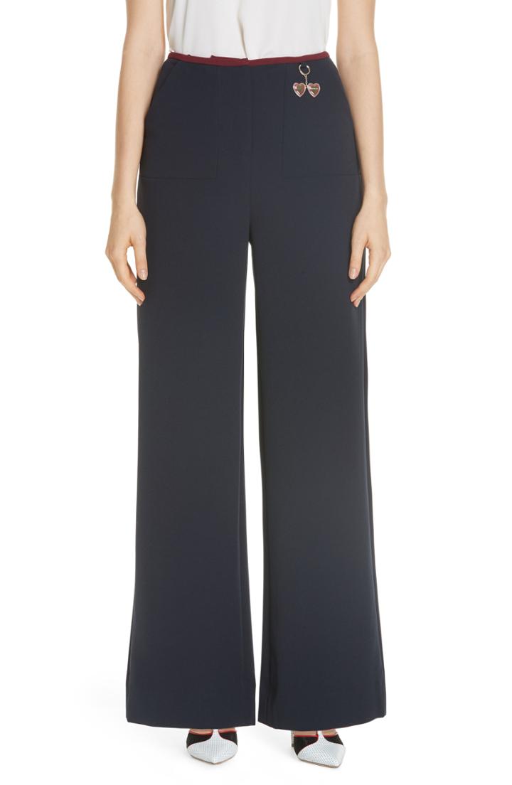 Women's Ted Baker London Colour By Numbers Wide Leg Trousers - Blue