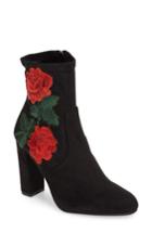 Women's Steve Madden Edition Embroidered Bootie .5 M - Black