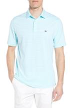 Men's Vineyard Vines Color To White Feeder Stripe Polo, Size - Blue