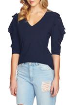 Women's 1.state Ruffle Puff Sleeve Top, Size - Black