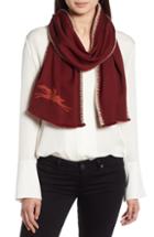 Women's Longchamp Wool & Silk Scarf, Size - Red
