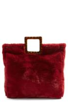 Topshop Freddy Faux Fur Tote Bag - Red