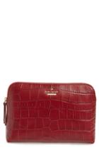 Kate Spade New York Murray Street - Small Briley Croc Embossed Leather Cosmetics Bag, Size - Chili Pepper